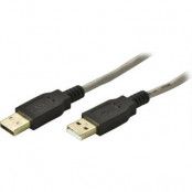 DELTACO USB 2.0 kabel, Guldpläterade kontakter 2m