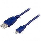 DELTACO USB 2.0 kabel, Typ A ha - Typ Micro B ha 5-pin, 2m, blå