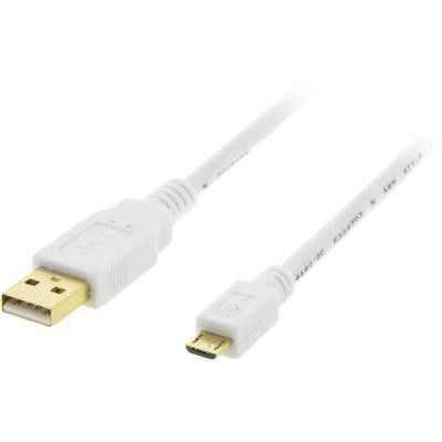 DELTACO USB 2.0 kabel Typ A ha - Typ Micro B ha, 5-pin, för laddning/dataöverför
