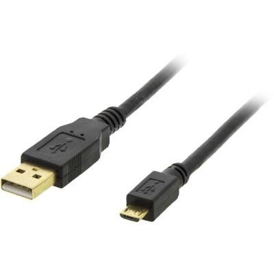 DELTACO USB 2.0 kabel Typ A ha - Typ Micro B ha, 5-pin, laddning/ dataöverför