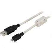 DELTACO USB 2.0 kabel Typ A hane - Typ Micro A hane 1m, grå/svar