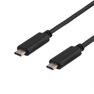 DELTACO USB 2.0 kabel, Typ C - Typ C, 1m, svart