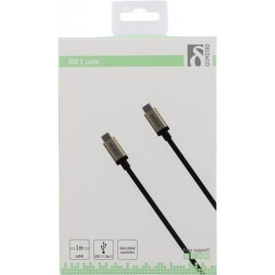 DELTACO USB 3.1 kabel, Gen 2, Typ C hane - Typ C hane, 1m, svart