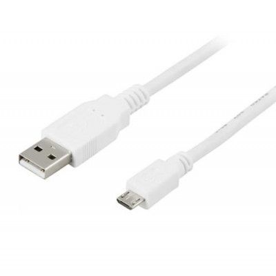 Deltaco USB-A Till Micro USB Kabel 2m - Vit