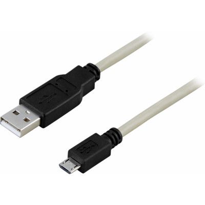 Deltaco USB-A till MicroUSB-kabel  - Svart 5 meter