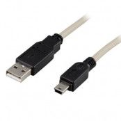 Deltaco USB-A Till Mini USB Kabel 0.5m - Svart