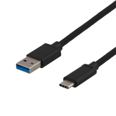 Deltaco USB-A till USB-C Kabel 0.5m 60W - Svart