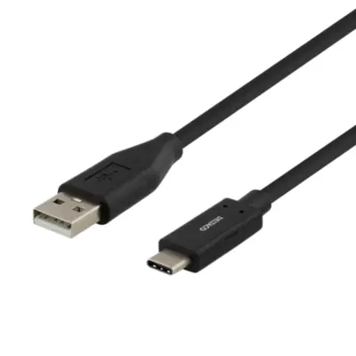 Deltaco USB-A till USB-C Kabel 1.5m - Svart