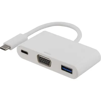 Deltaco USB-C Adapter 60W - Vit