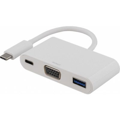 Deltaco USB-C Adapter 60W - Vit