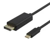 Deltaco USB-C till DisplayPort-kabel 2m - Svart