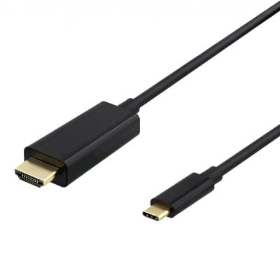 Deltaco USB-C Till HDMI 4K Kabel 2m - Svart