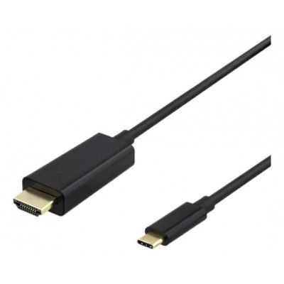 Deltaco USB-C till HDMI Kabel 2m - Svart