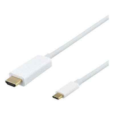 Deltaco USB-C till HDMI Kabel 2m - Vit