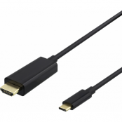 Deltaco USB-C Till HDMI-kabel - 3 meter - Svart