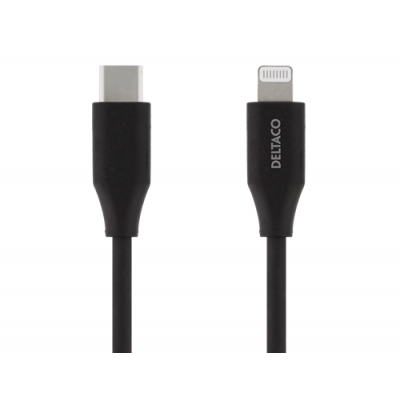 DELTACO USB-C till Lightning kabel, 1m Svart