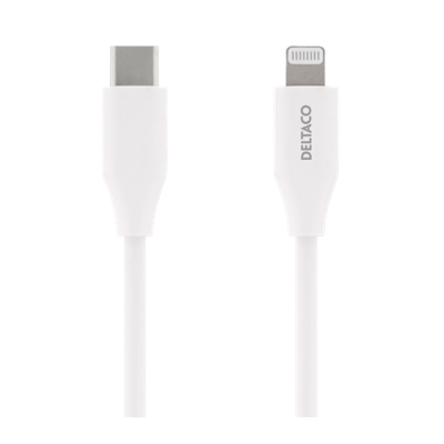 DELTACO USB-C till Lightning kabel MFI, 1m Vit