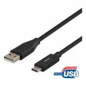 DELTACO USB-C till USB-A kabel, 1m, USB 2.0