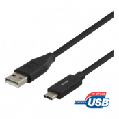 DELTACO USB-C till USB-A kabel, 2m, USB 2.0
