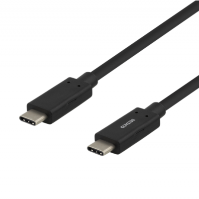 Deltaco USB-C till USB-C Kabel 0.5m 3A - Svart