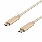 Deltaco USB-C Till USB-C Kabel 0.5m 60W - Guld