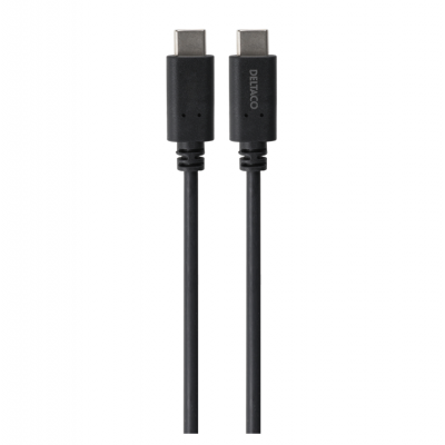 Deltaco USB-C till USB-C Kabel 100W 5A 1m - Svart