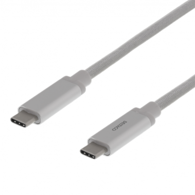 Deltaco USB-C till USB-C Kabel 1m 60W - Grå