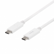 Deltaco USB-C till USB-C Kabel 1m IF - Vit