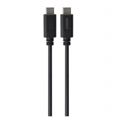 Deltaco USB-C till USB-C Kabel 5A 1 m - Svart