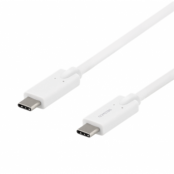 Deltaco USB-C till USB-C Kabel 5A 2 m - Vit