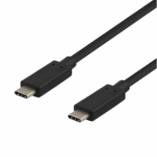 Deltaco USB-C till USB-C Kabel 60W 0.25m - Svart