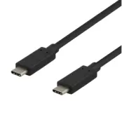 Deltaco USB-C till USB-C Kabel 60W 0.5m - Svart