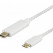 Deltaco USB-C to MiniDP Adapter - 0,5m, svart