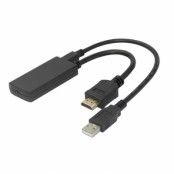 Deltaco USB-C/HDMI/DisplayPort Adapter 4K 0.2m - Svart