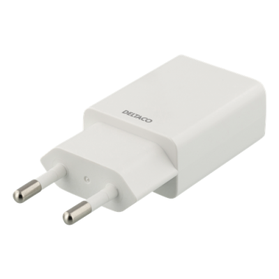 Deltaco Väggladdare 100-240V, 1A, 5W, 1xUSB-A - Vit