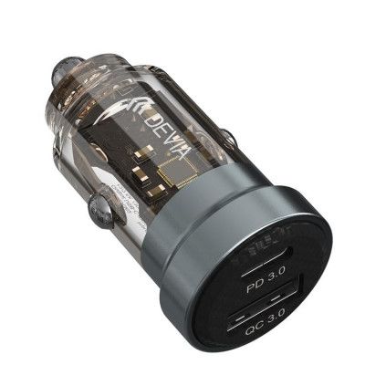 Devia Billaddare USB Till USB-C 30W PD Smart - Svart