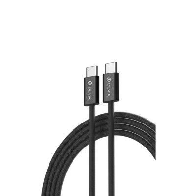 Devia USB-C Till USB-C 60W Kabel 3A 1m Smart EC325 PD - Svart