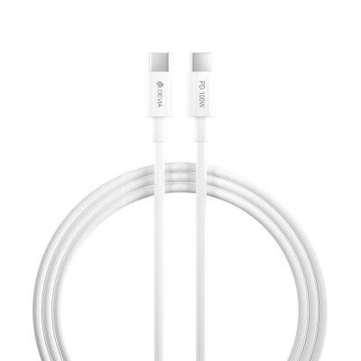Devia USB-C Till USB-C Kabel 100W 5A 1.5m Smart EC317 PD Vit