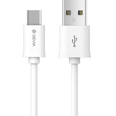 Devia USB Till USB-C Kabel 1m 2.1A Smart EC082 - Vit