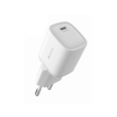 Devia Väggladdare 20W USB-C Smart Mini PD - Vit