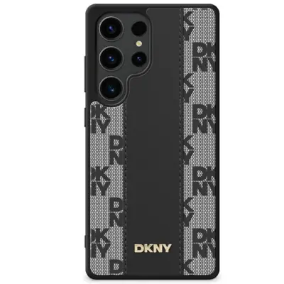 DKNY Galaxy S25 Ultra Mobilskal MagSafe Läder Checkered Pattern - Svart