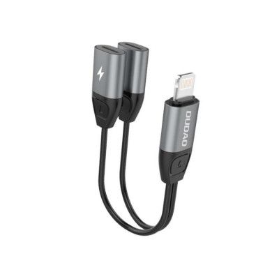 Dudao 2in1 Adapter Lightning För Musik - Grå