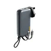 Dudao 2in1 Powerbank 10000mAh Med 3-Plug Väggladdare - Svart