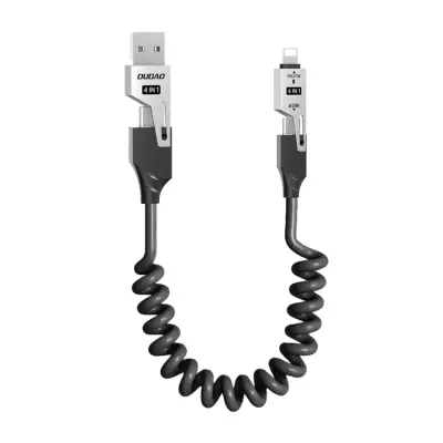 Dudao 4in1 USB-A/USB-C - Lightning/USB-C kabel 1.5m - Vit