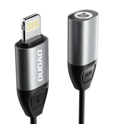Dudao Adapter Lightning 3.5mm Mini jack - Grå