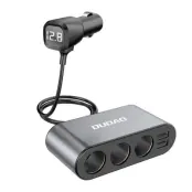 Dudao Billaddare 2x USB/3x Cigarette tändare splitter Svart