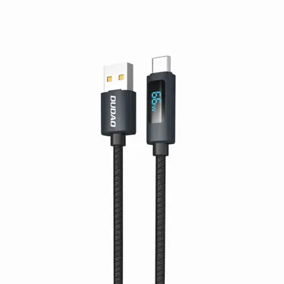 Dudao L7T USB-A - USB-C 66W Kabel med LED Display 1m - Svart
