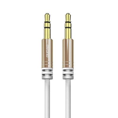 Dudao long extensible AUX mini jack 3.5mm Kabel spring 150cm Vit