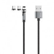 Dudao Magnetic Micro USB Type-C Lightning Kabel 1m - Grå