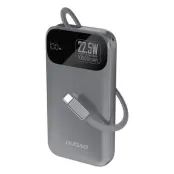 Dudao Powerbank 10000 mAh 22.5W PD med Inbyggd Kabel K31 - Grå